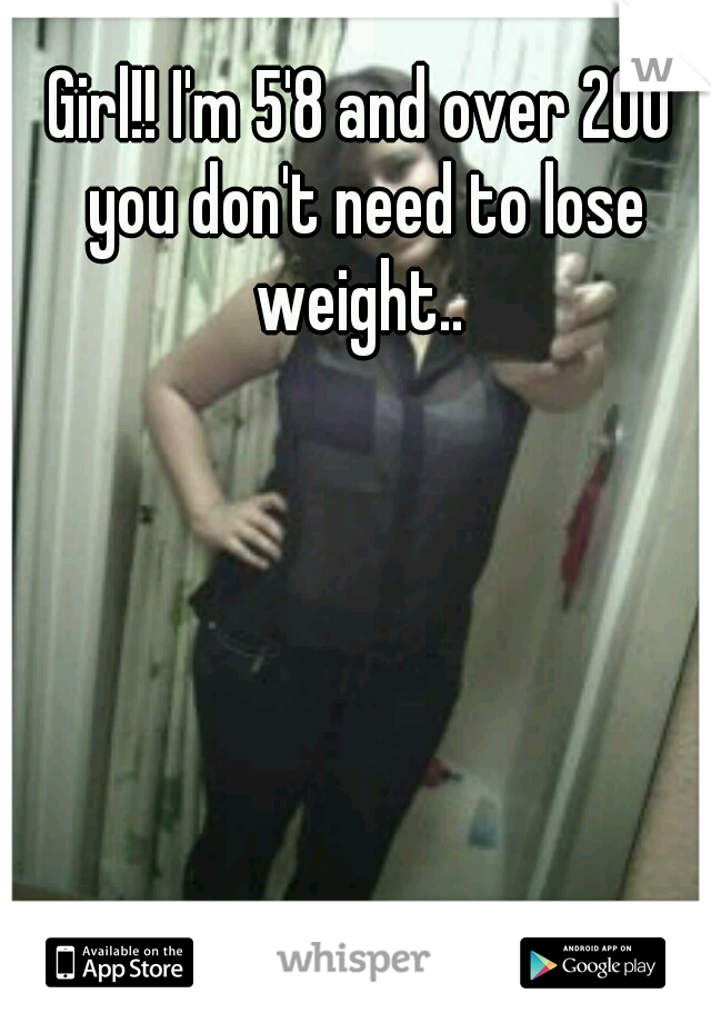 Girl!! I'm 5'8 and over 200 you don't need to lose weight.. 
