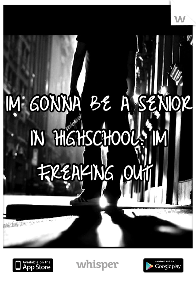 IM GONNA BE A SENIOR IN HIGHSCHOOL. IM FREAKING OUT 