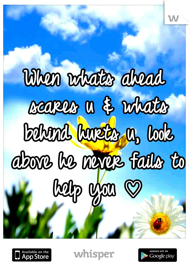 When whats ahead scares u & whats behind hurts u, look above he never fails to help you ♡