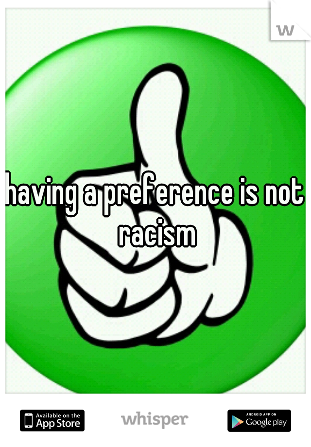 having a preference is not racism