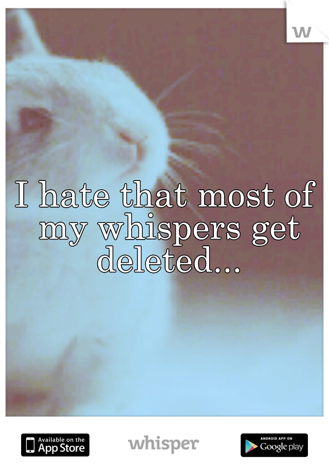I hate that most of my whispers get deleted...