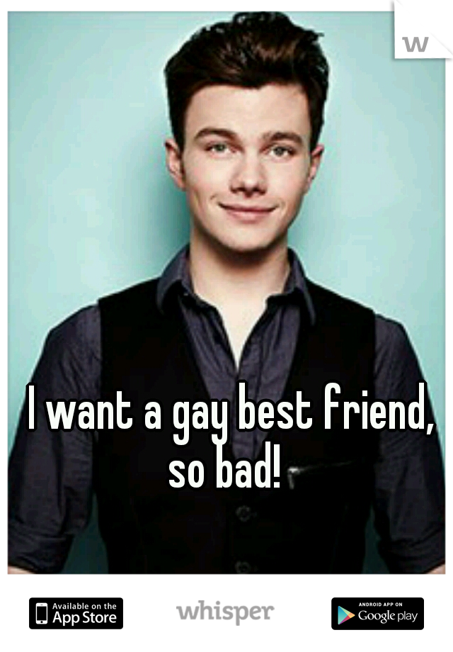 I want a gay best friend, so bad!
