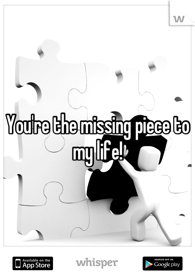 You're the missing piece to my life!