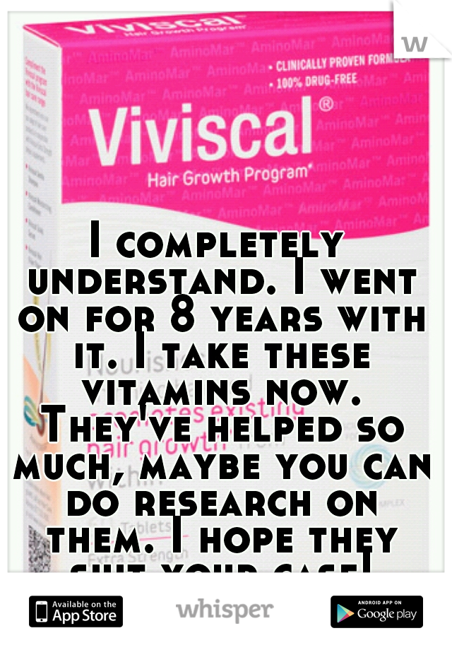 I completely understand. I went on for 8 years with it. I take these vitamins now. They've helped so much, maybe you can do research on them. I hope they suit your case!