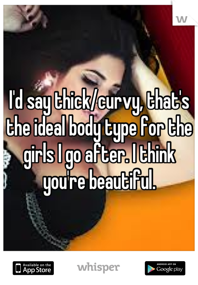 I'd say thick/curvy, that's the ideal body type for the girls I go after. I think you're beautiful.