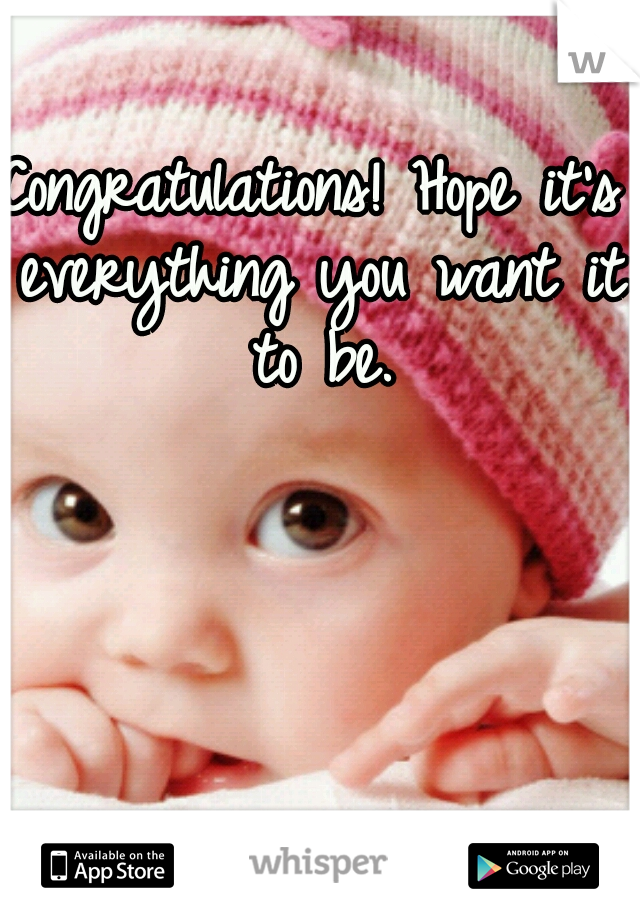 Congratulations! Hope it's everything you want it to be.
