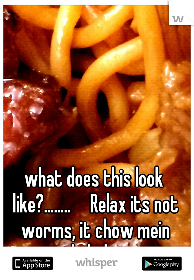 what does this look like?........

Relax its not worms, it chow mein hahaha