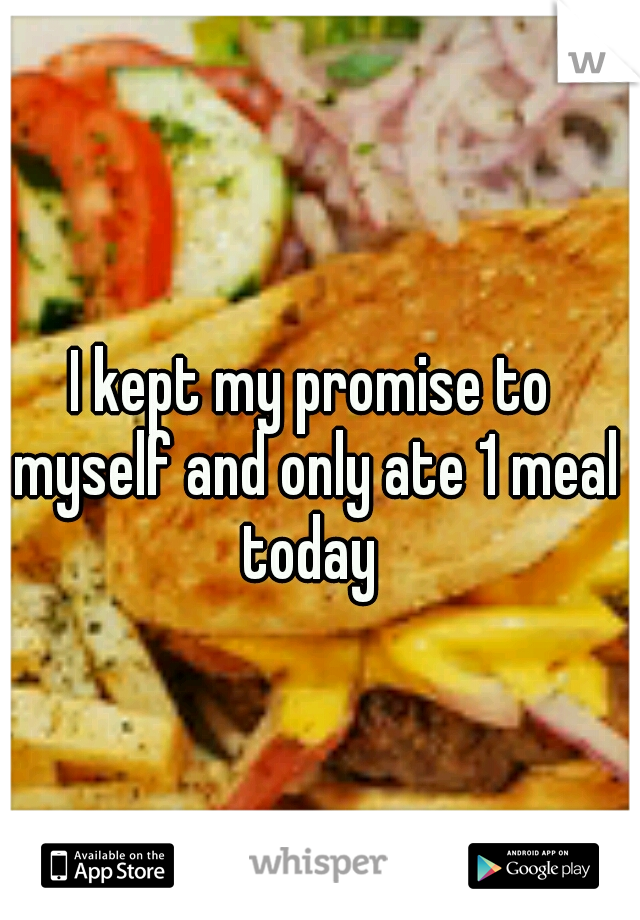 I kept my promise to myself and only ate 1 meal today 