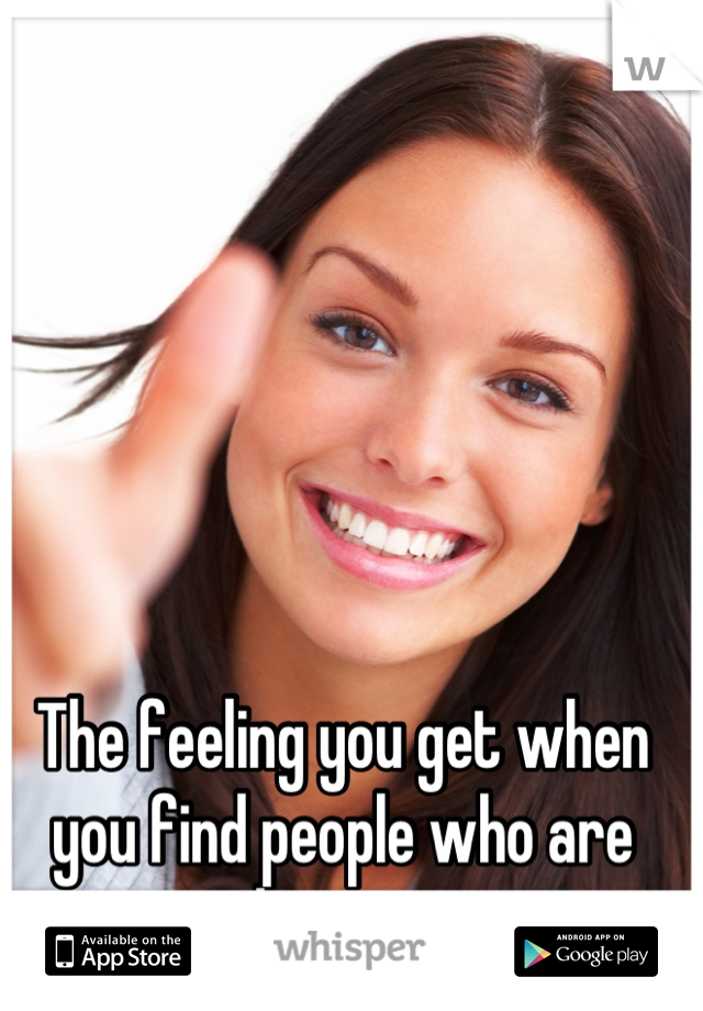 The feeling you get when you find people who are truly genuine. 