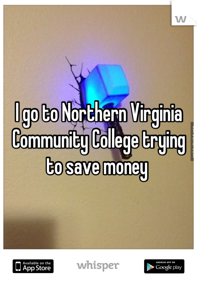 I go to Northern Virginia Community College trying to save money 