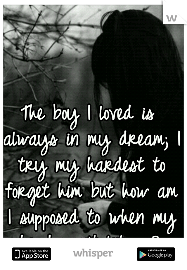 The boy I loved is always in my dream; I try my hardest to forget him but how am I supposed to when my head won't let me?.