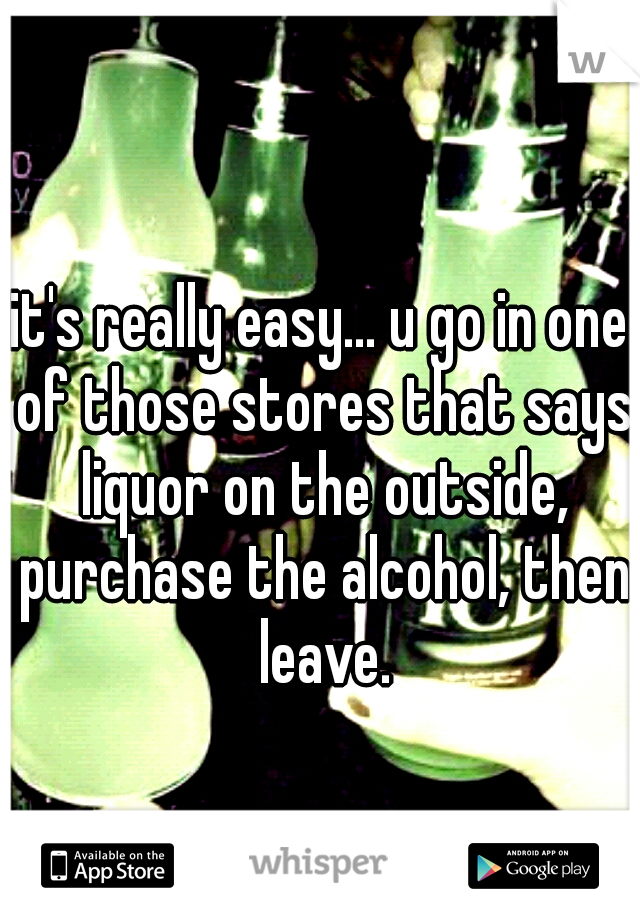 it's really easy... u go in one of those stores that says liquor on the outside, purchase the alcohol, then leave.
