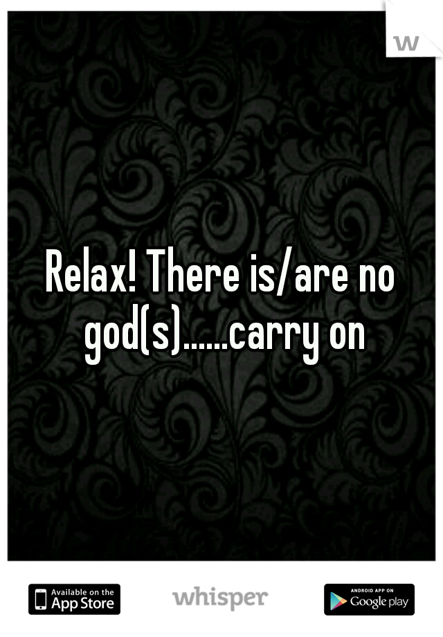 Relax! There is/are no god(s)......carry on