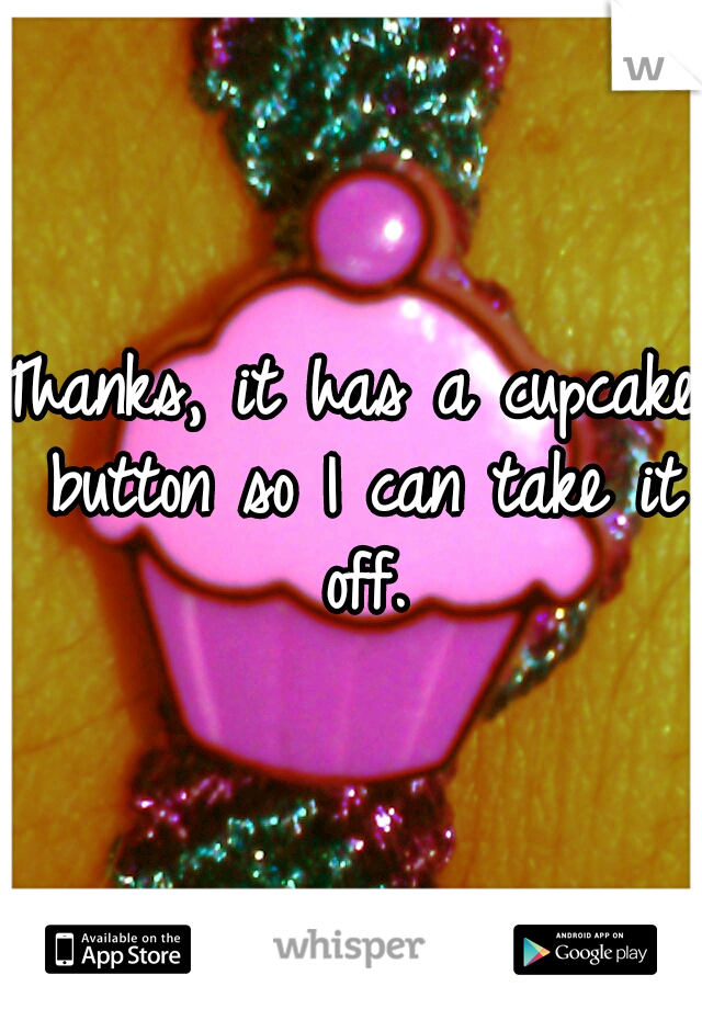 Thanks, it has a cupcake button so I can take it off.