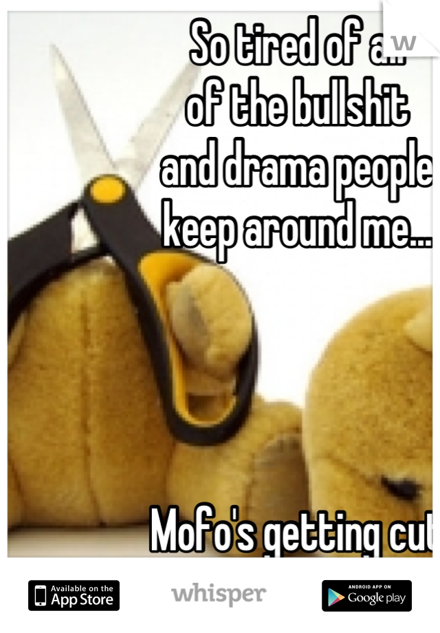So tired of all 
of the bullshit 
and drama people 
keep around me...




Mofo's getting cut 
short now!