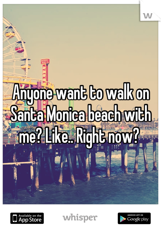 Anyone want to walk on Santa Monica beach with me? Like.. Right now? 