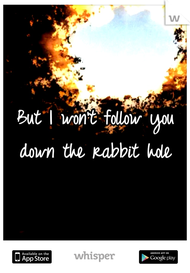But I won't follow you down the rabbit hole