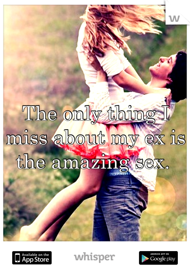 The only thing I miss about my ex is the amazing sex. 