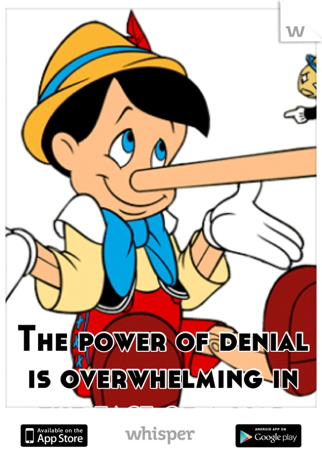 The power of denial is overwhelming in the face of a liar