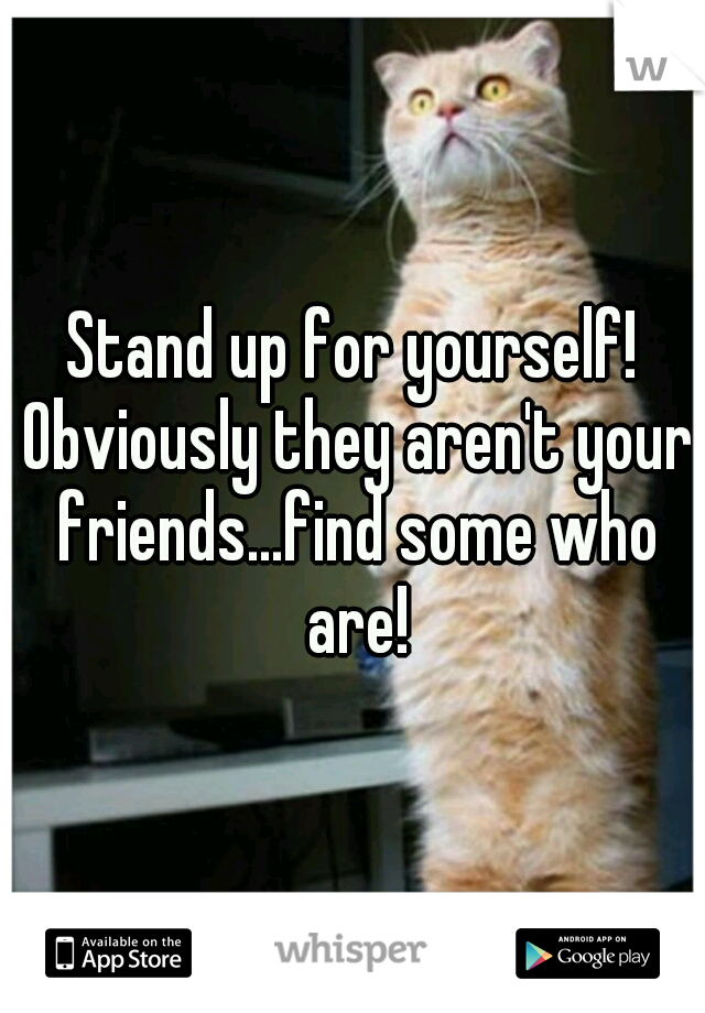 Stand up for yourself! Obviously they aren't your friends...find some who are!