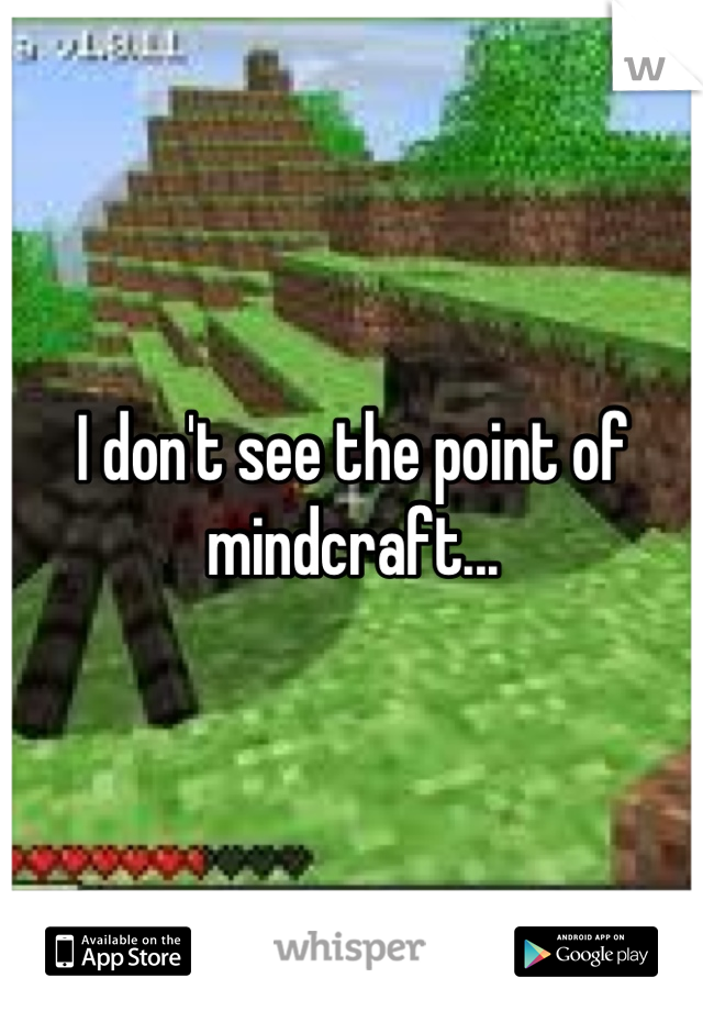 I don't see the point of mindcraft...