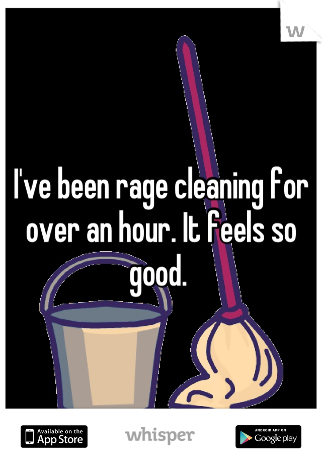 I've been rage cleaning for over an hour. It feels so good. 