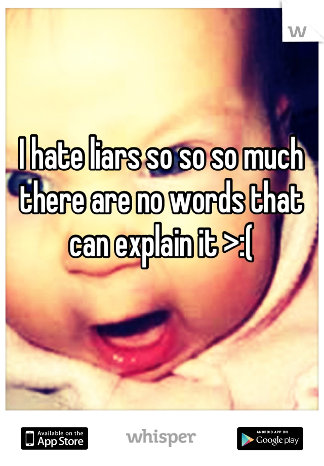 I hate liars so so so much there are no words that can explain it >:(