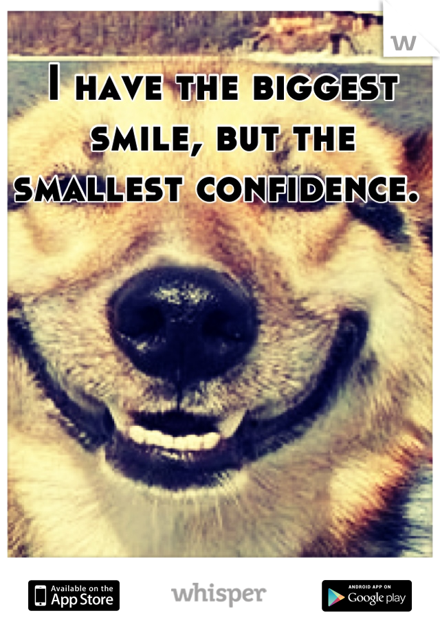 I have the biggest smile, but the smallest confidence. 