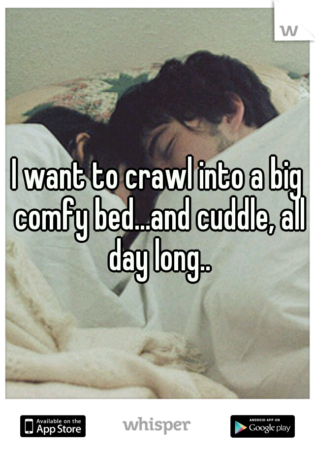 I want to crawl into a big comfy bed...and cuddle, all day long..