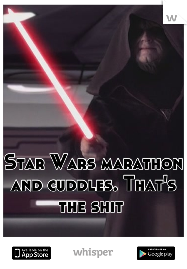 Star Wars marathon and cuddles. That's the shit 