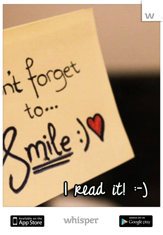 I read it! :-)