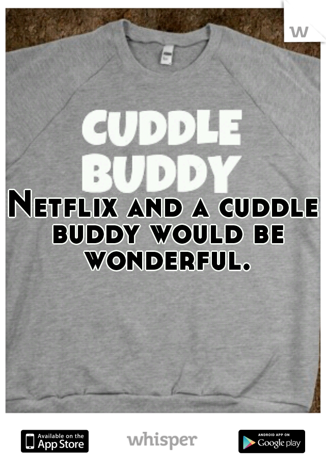 Netflix and a cuddle buddy would be wonderful.