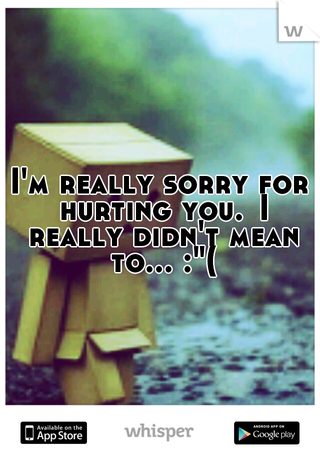 I'm really sorry for hurting you.
I really didn't mean to... :"(