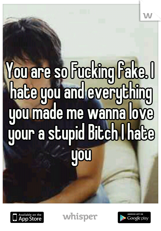 You are so Fucking fake. I hate you and everything you made me wanna love your a stupid Bitch I hate you