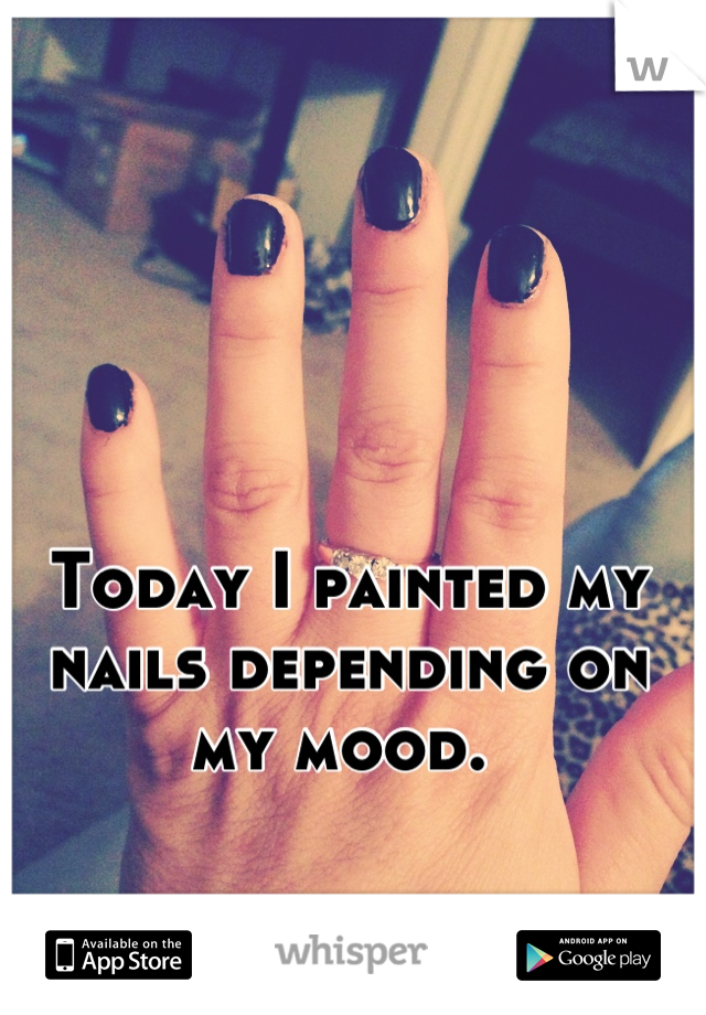 Today I painted my nails depending on my mood. 