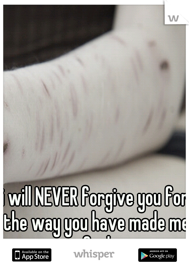 i will NEVER forgive you for the way you have made me feel