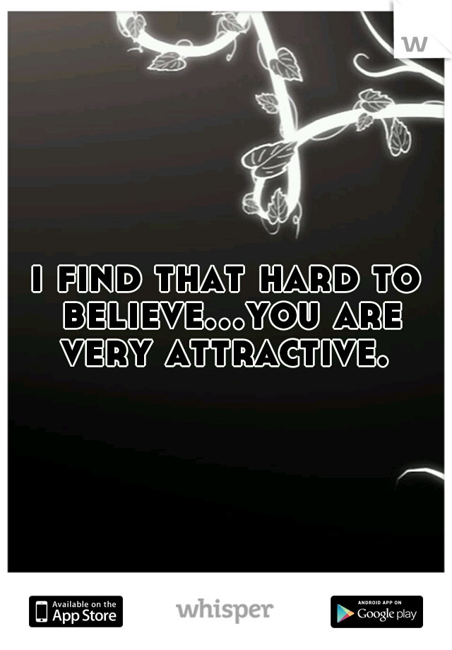 i find that hard to believe...you are very attractive. 