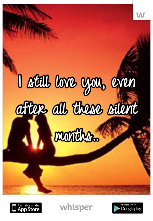 I still love you, even after all these silent months..