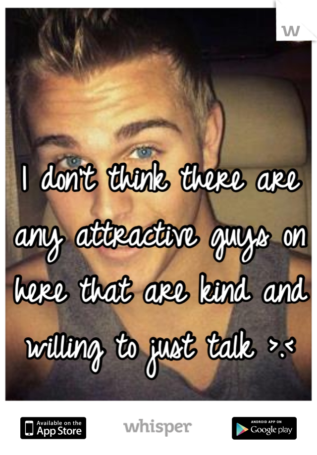 I don't think there are any attractive guys on here that are kind and willing to just tLk >.<