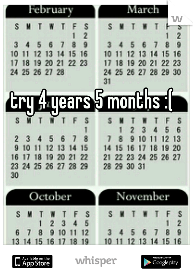 try 4 years 5 months :(