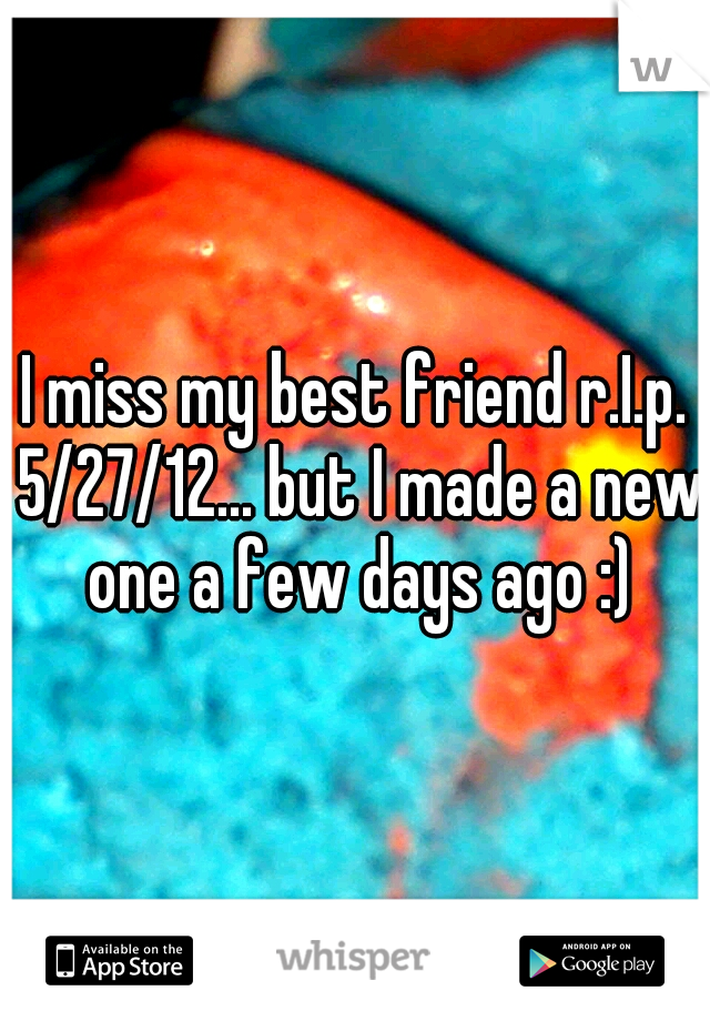 I miss my best friend r.I.p. 5/27/12... but I made a new one a few days ago :)