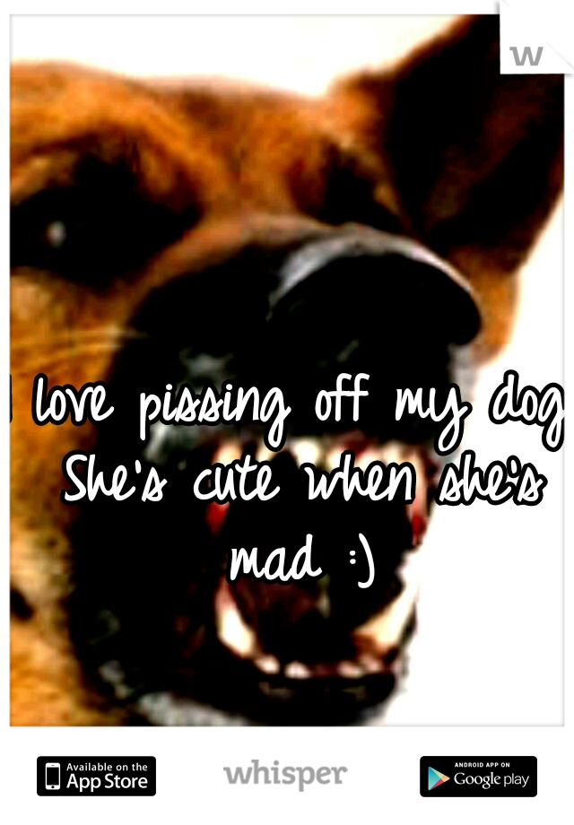 I love pissing off my dog. She's cute when she's mad :)