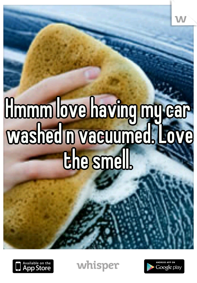 Hmmm love having my car washed n vacuumed. Love the smell. 