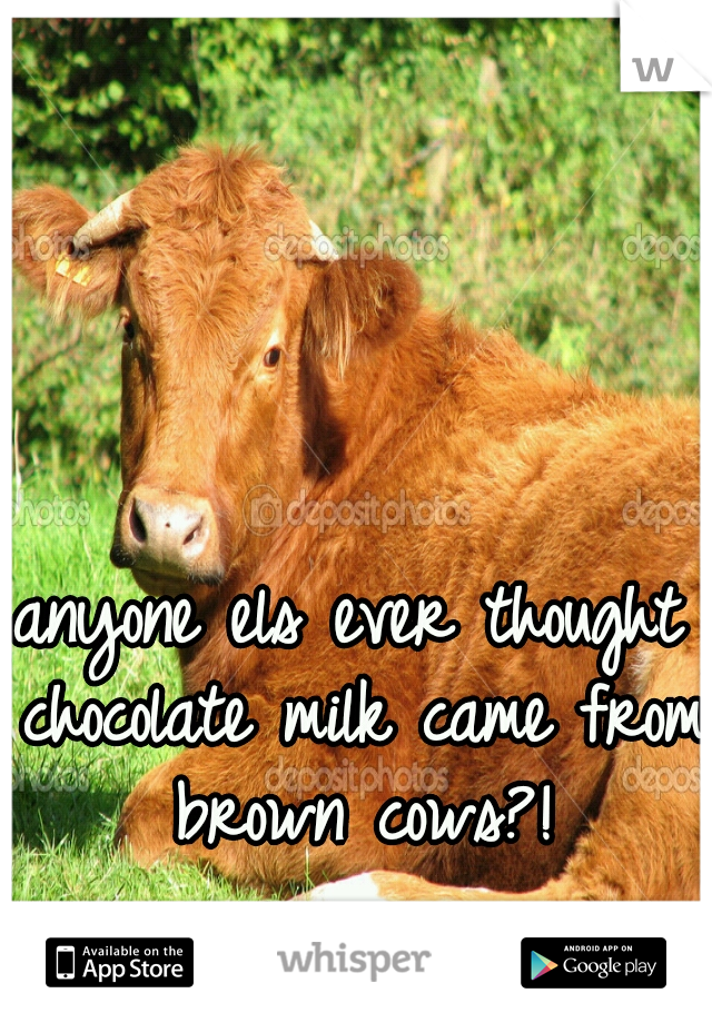 anyone els ever thought chocolate milk came from brown cows?!