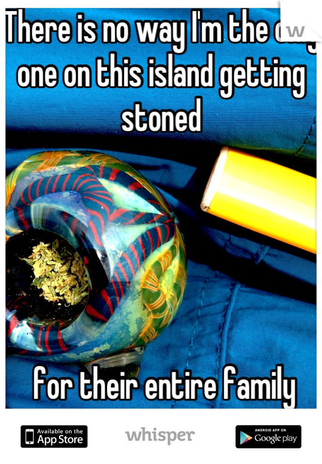 There is no way I'm the only one on this island getting stoned





 for their entire family vacation