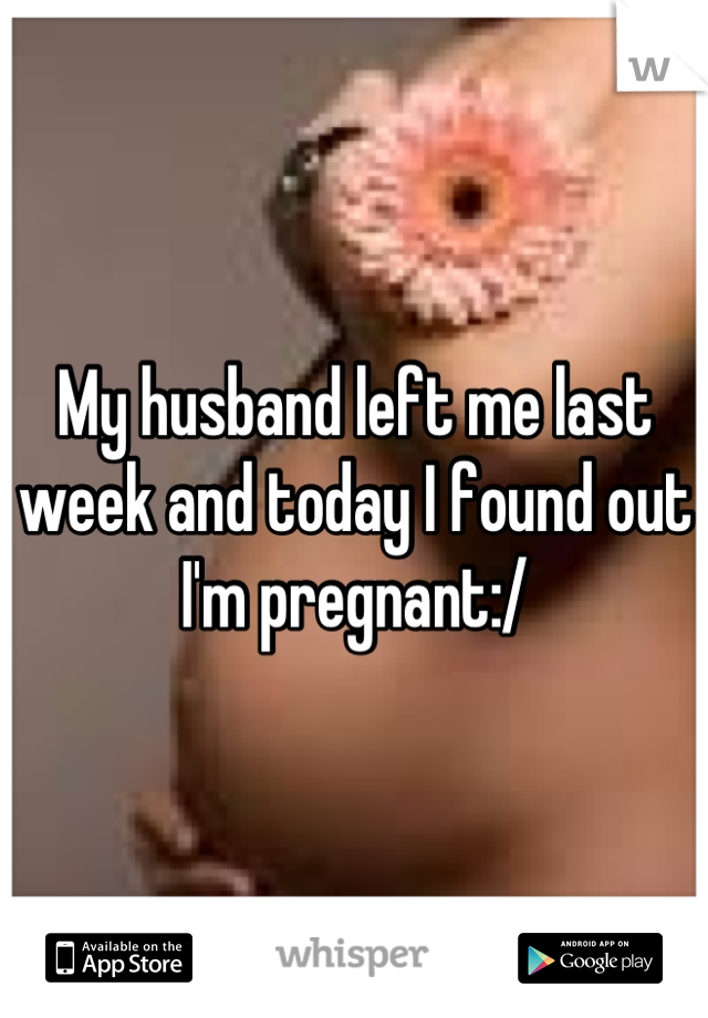 My husband left me last week and today I found out I'm pregnant:/