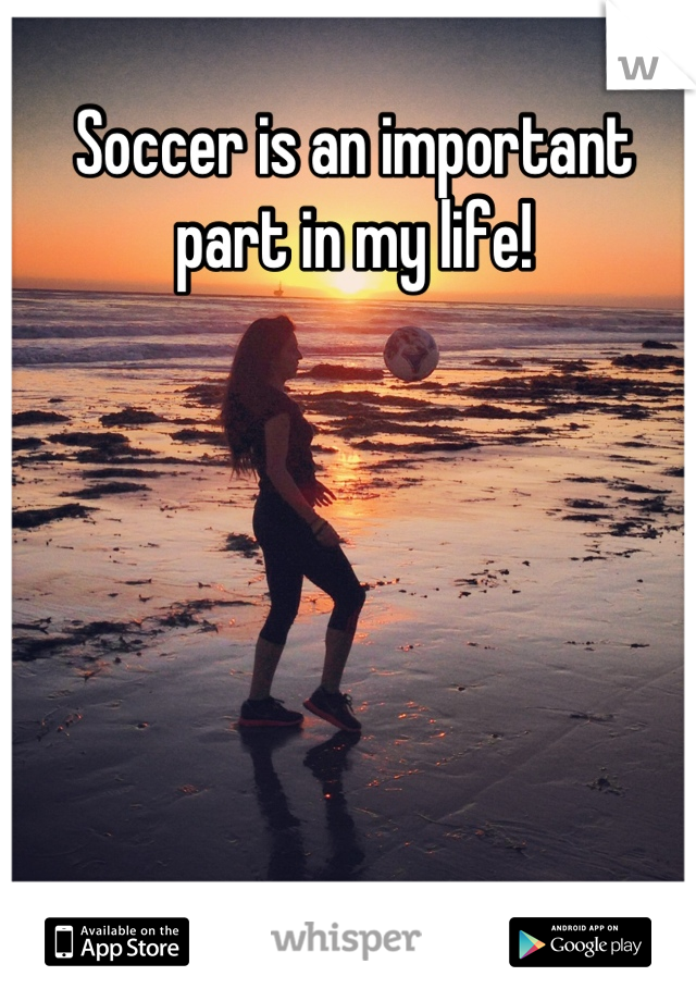 Soccer is an important part in my life!