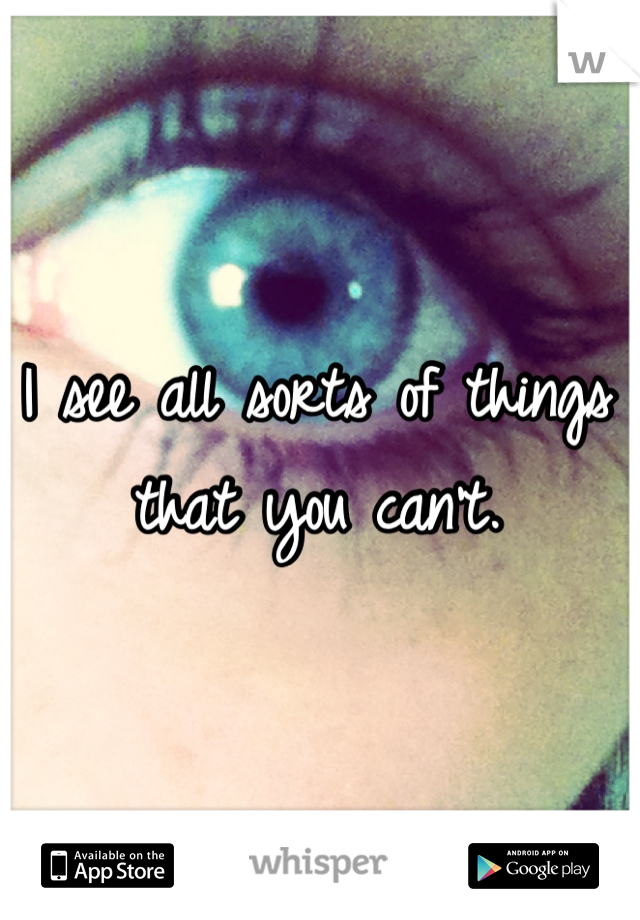 I see all sorts of things that you can't.
