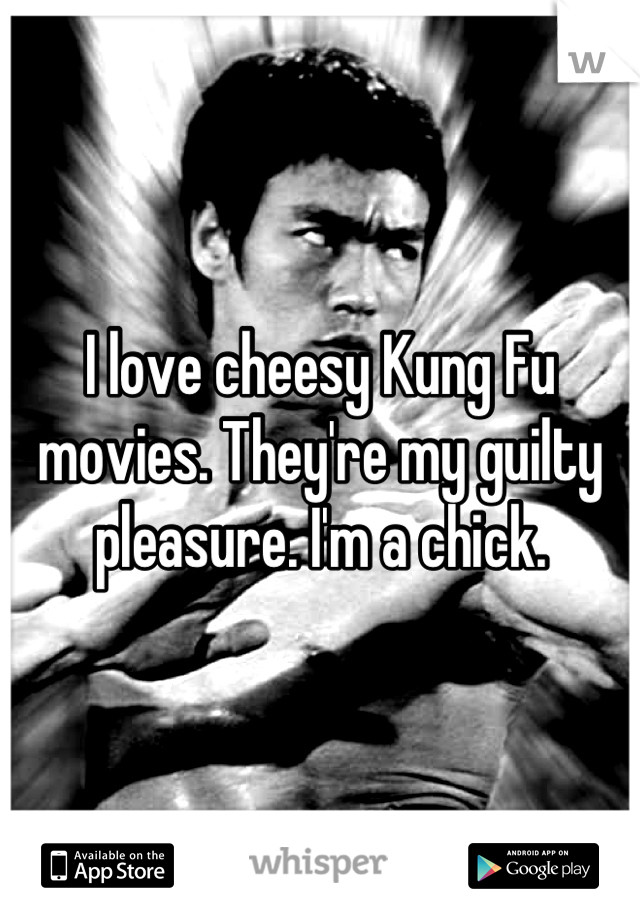 I love cheesy Kung Fu movies. They're my guilty pleasure. I'm a chick.