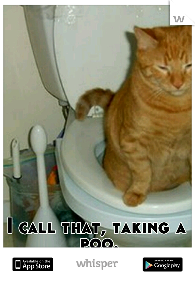 I call that, taking a poo.